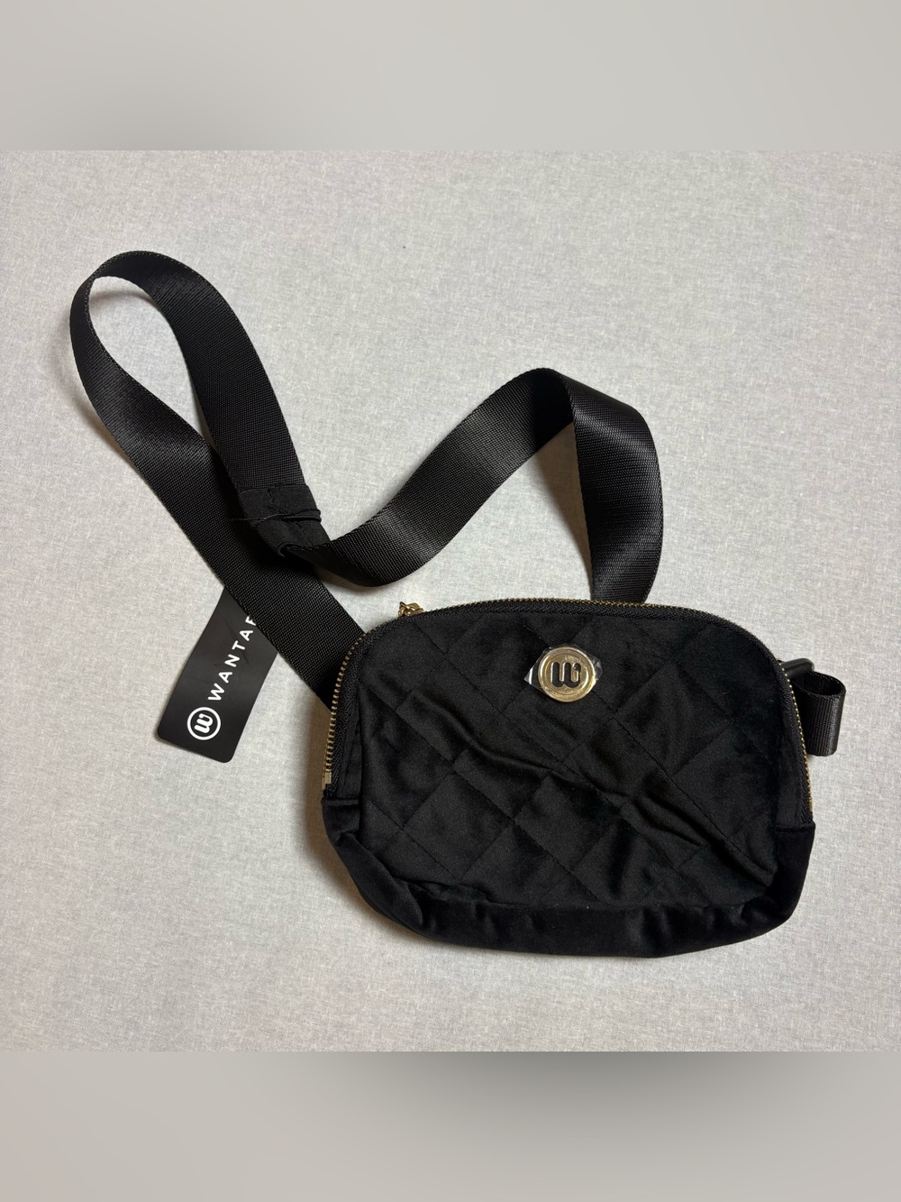 Wantable Velvet Cozytober Belt Bag Black NWT